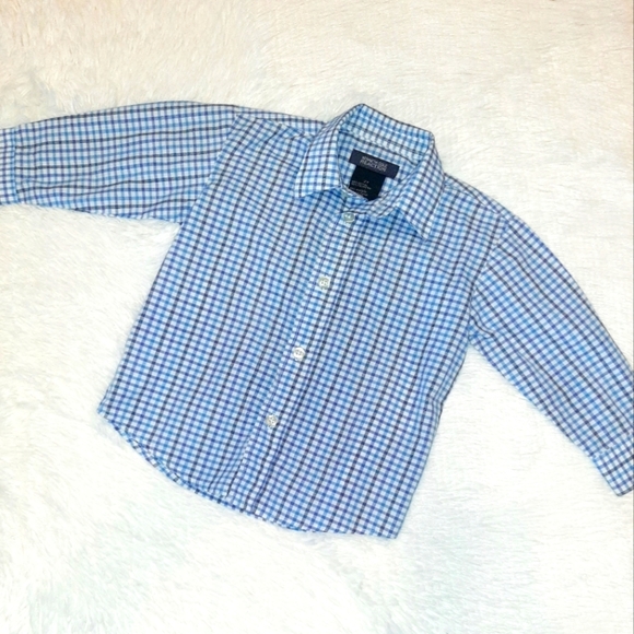 KENNETH COLE REACTION toddler blue gray collared button dress shirt - Picture 3 of 4